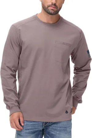FR Shirts for Men Stretch Patriot Baseball T-Shirt Work Shirt