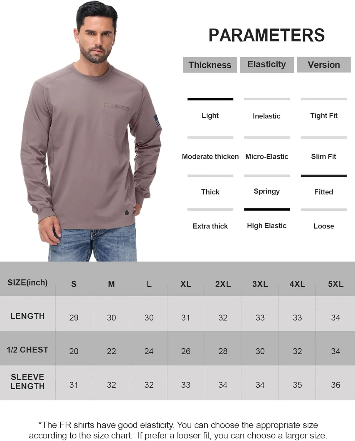 FR Shirts for Men Stretch Patriot Baseball T-Shirt Work Shirt