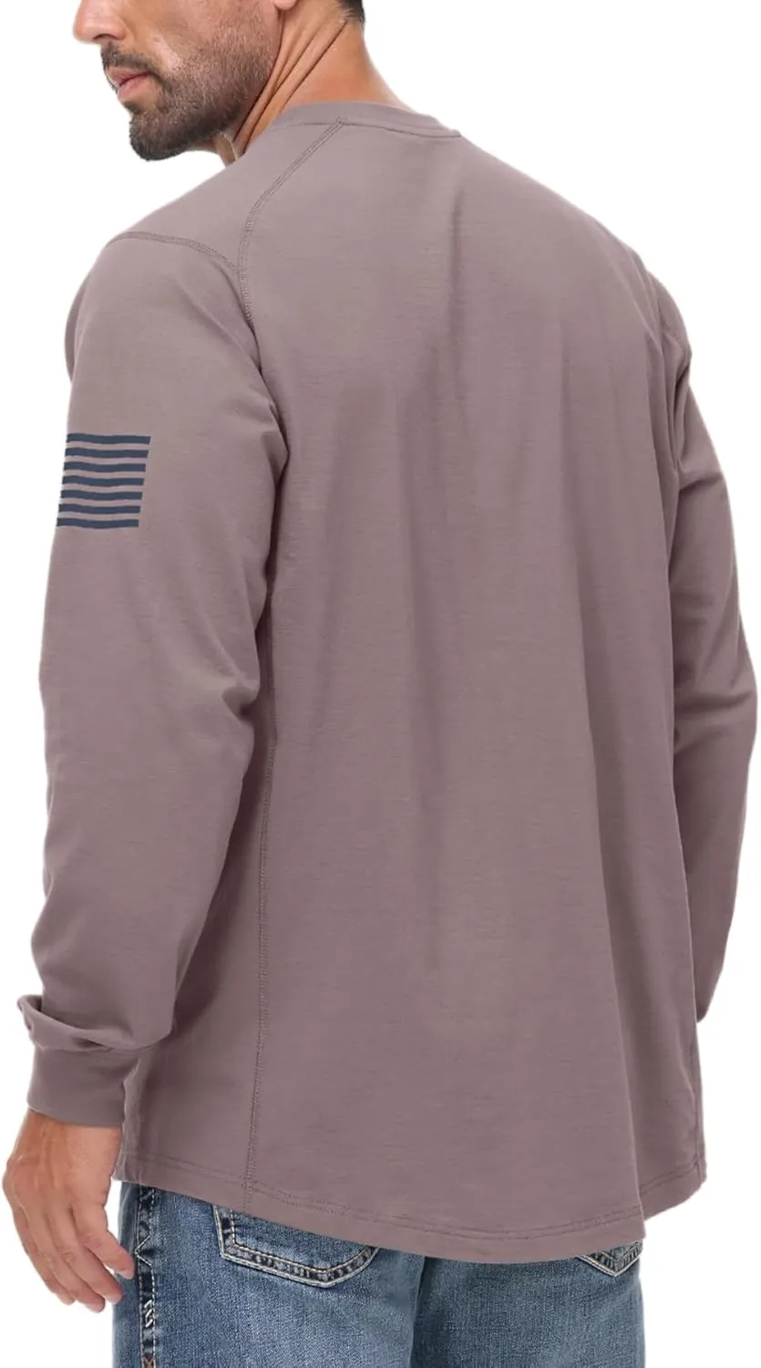 FR Shirts for Men Stretch Patriot Baseball T-Shirt Work Shirt