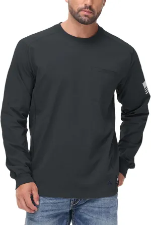 FR Shirts for Men Stretch Patriot Baseball T-Shirt Work Shirt