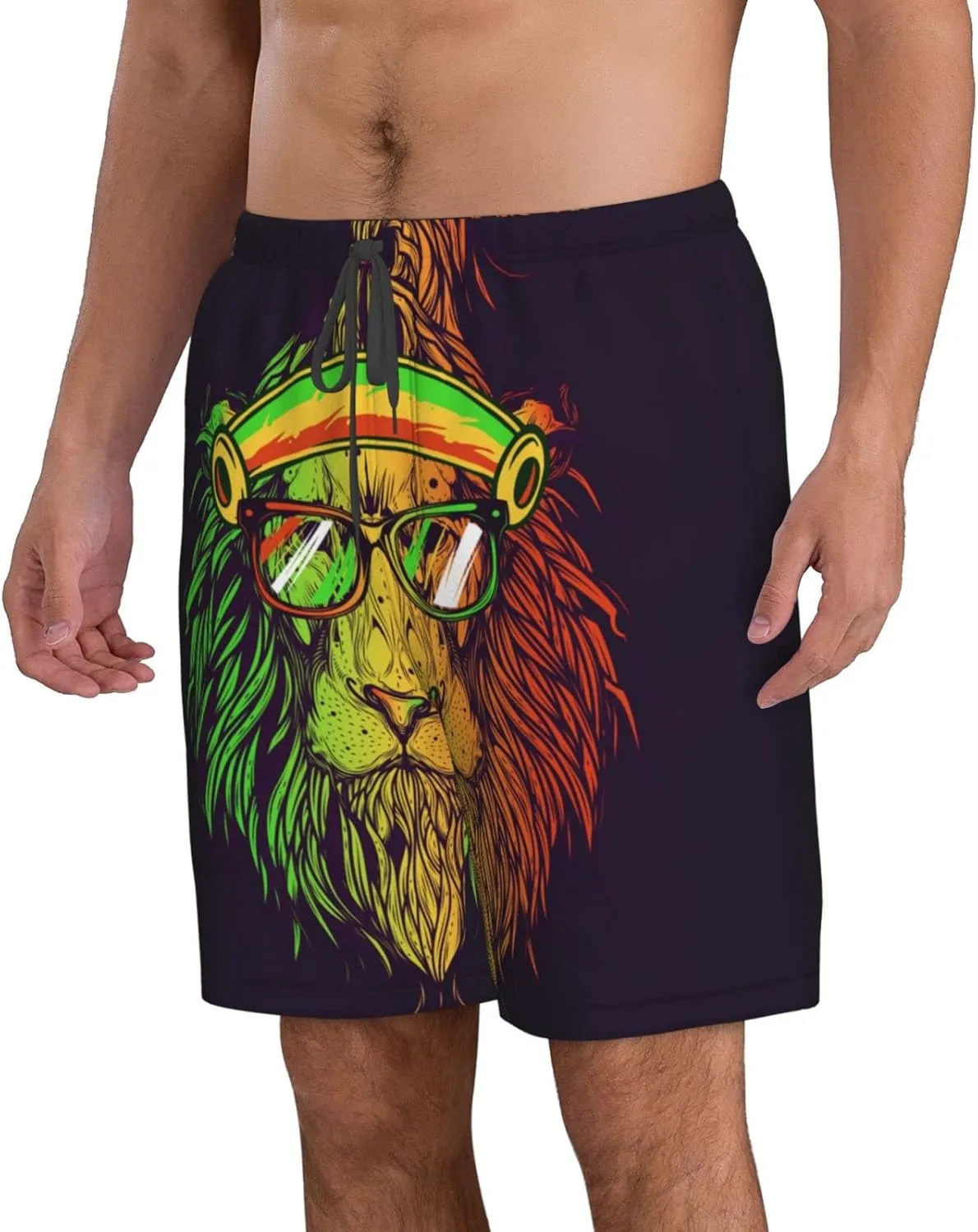 FREEHOTU Men's Swim Trunks Beach Board Shorts Quick Dry Swimwear Sports with Pockets