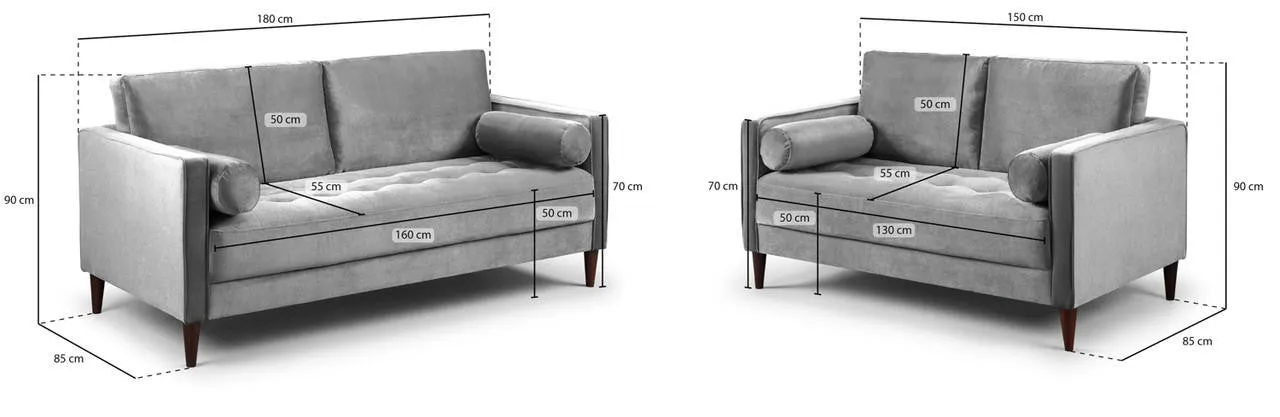 Fuji Sofa - Plush Grey 3 2 Set