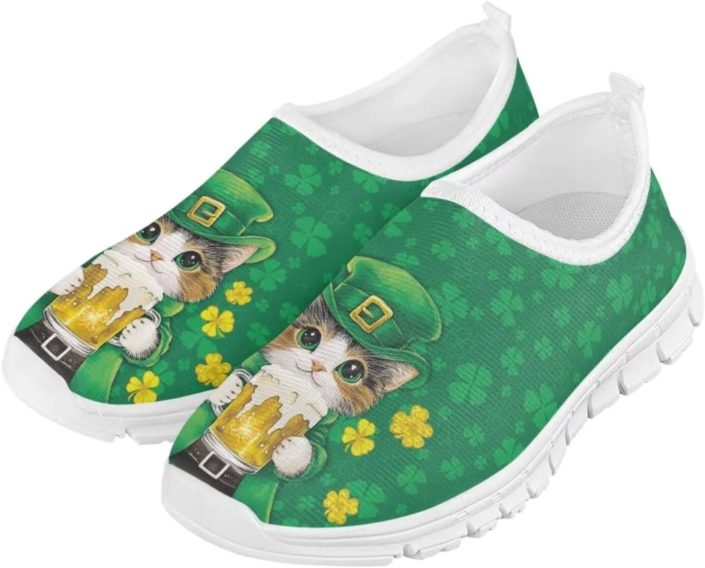 Girls Slip On Tennis Shoes Kids Running Shoes St. Patrick's Day Shoes