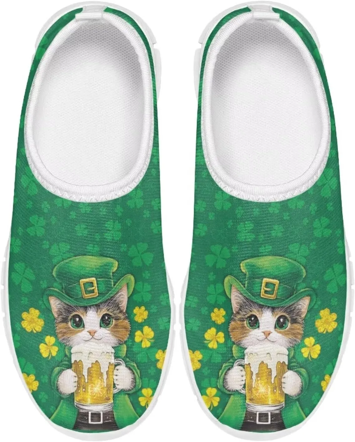 Girls Slip On Tennis Shoes Kids Running Shoes St. Patrick's Day Shoes