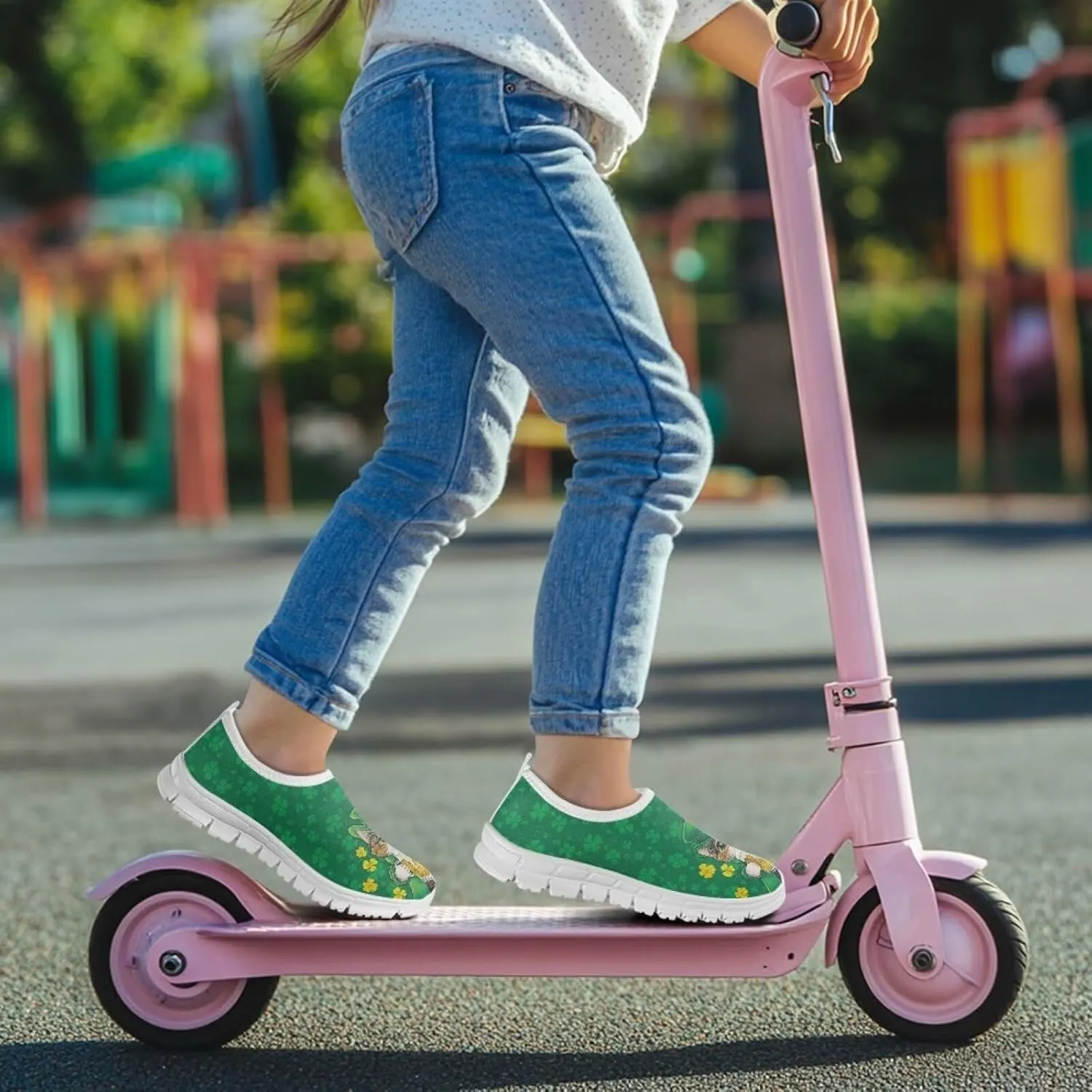 Girls Slip On Tennis Shoes Kids Running Shoes St. Patrick's Day Shoes