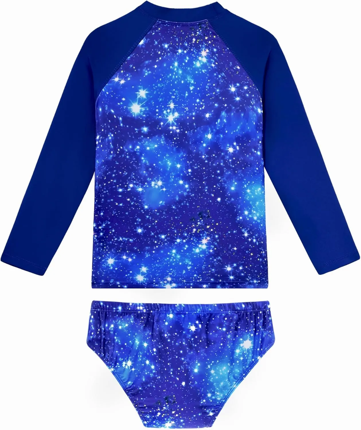 Girls Swimsuit Long Sleeve Rush Guard Bathing Suit Swimwear with Bikini Bottom Sun Protection