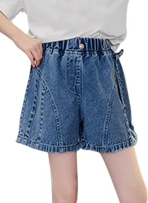 Happy Cherry Baby Girl Summer Denim Shorts Wide Leg Cute Cooling Jeans Hot Pants 1-13Y