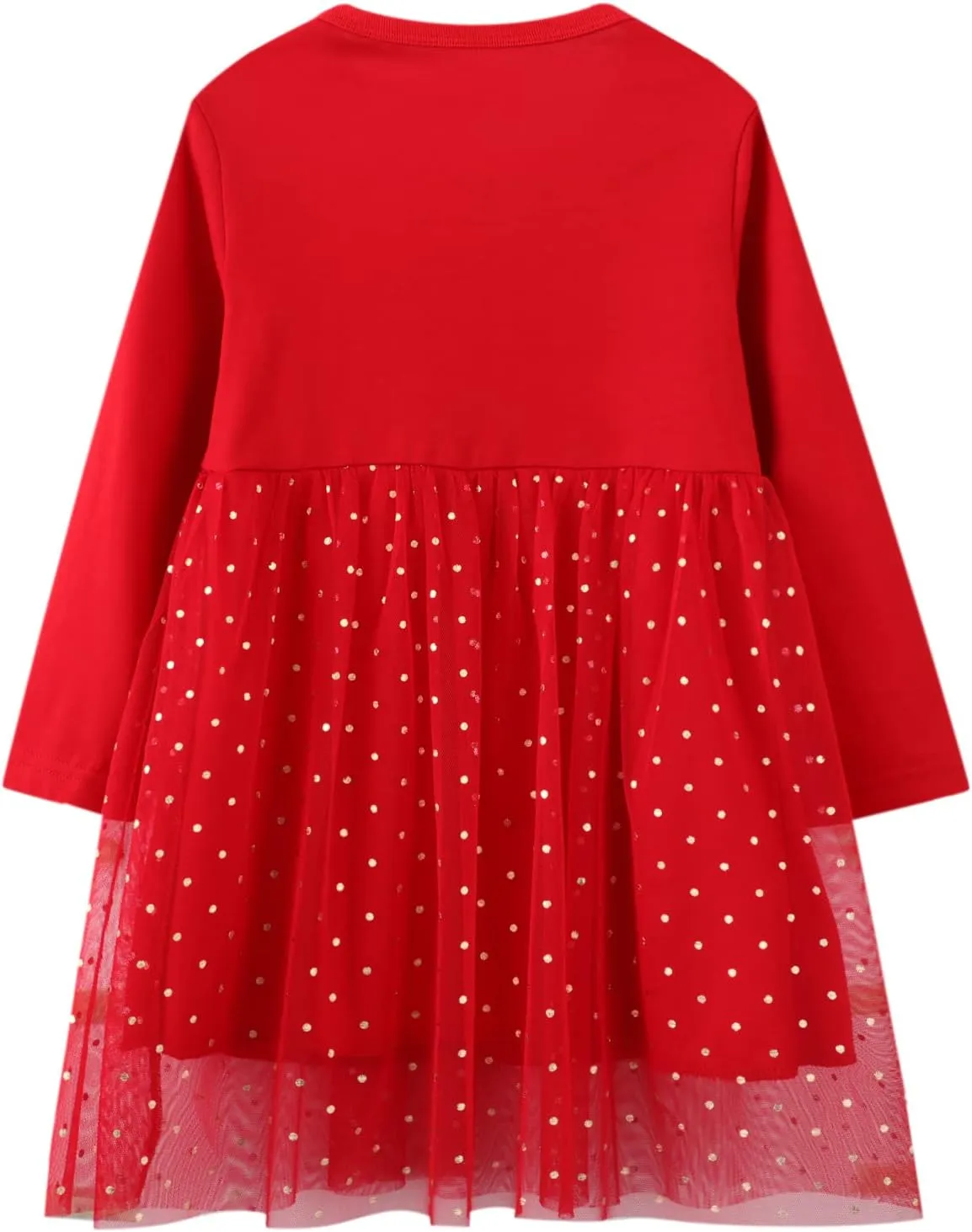 HILEELANG Toddler Girl Christmas Dress Long Sleeve Fall Winter Cotton Casual BasicTunic Shirt Dresses