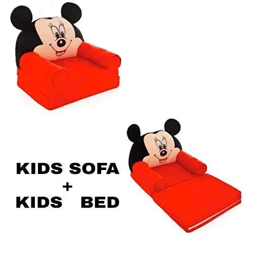 Homescape Kids Sofa Cum Bed and Chair for Comfort(red)(Use for Baby 0-2years)(Top Quality)