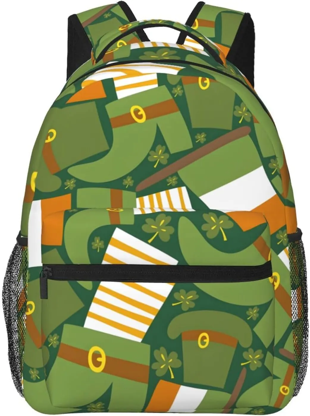 Irish Flag Travel Laptop Backpack Women Lightweight Backpack Adjustable College Backpack Fits 15.6 Inch Laptop Waterproof Travel Backpack for Men, Work, Travel, Women
