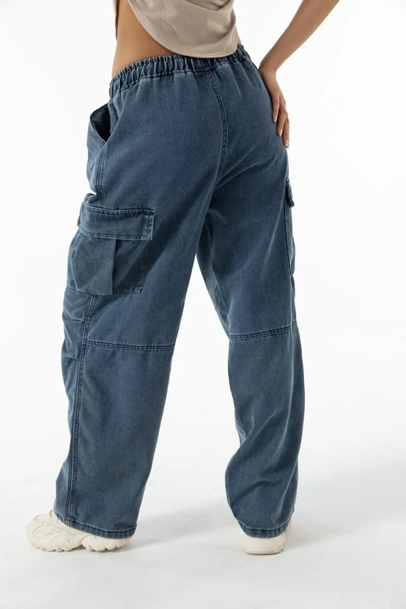 Jeans for Women Baggy Cargo Pants High Waisted Wide Leg Loose Vintage Y2k Straight Casual Drawstring Boyfriend