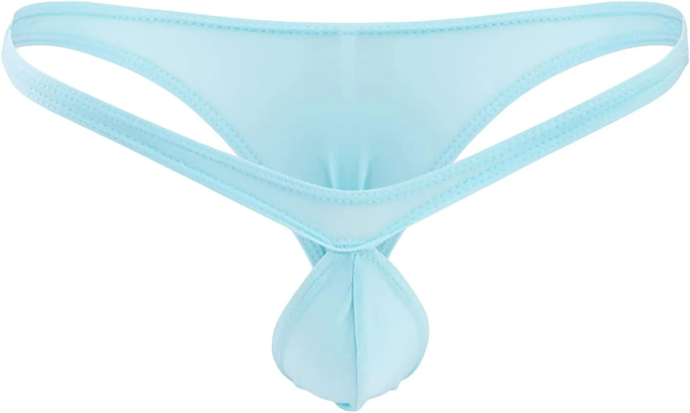 JEShifangjiusu Men'S Ice Silk Thongs Underwear Sexy Pouch Bikini Jockstrap G-String Briefs See Through T-Back Thong Lingerie
