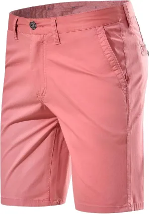 JEShifangjiusu Men's Shorts Summer Solid Color Slim Fit Flat Front Walk Chino Shorts Athletic Casual Drawstring Short Pants