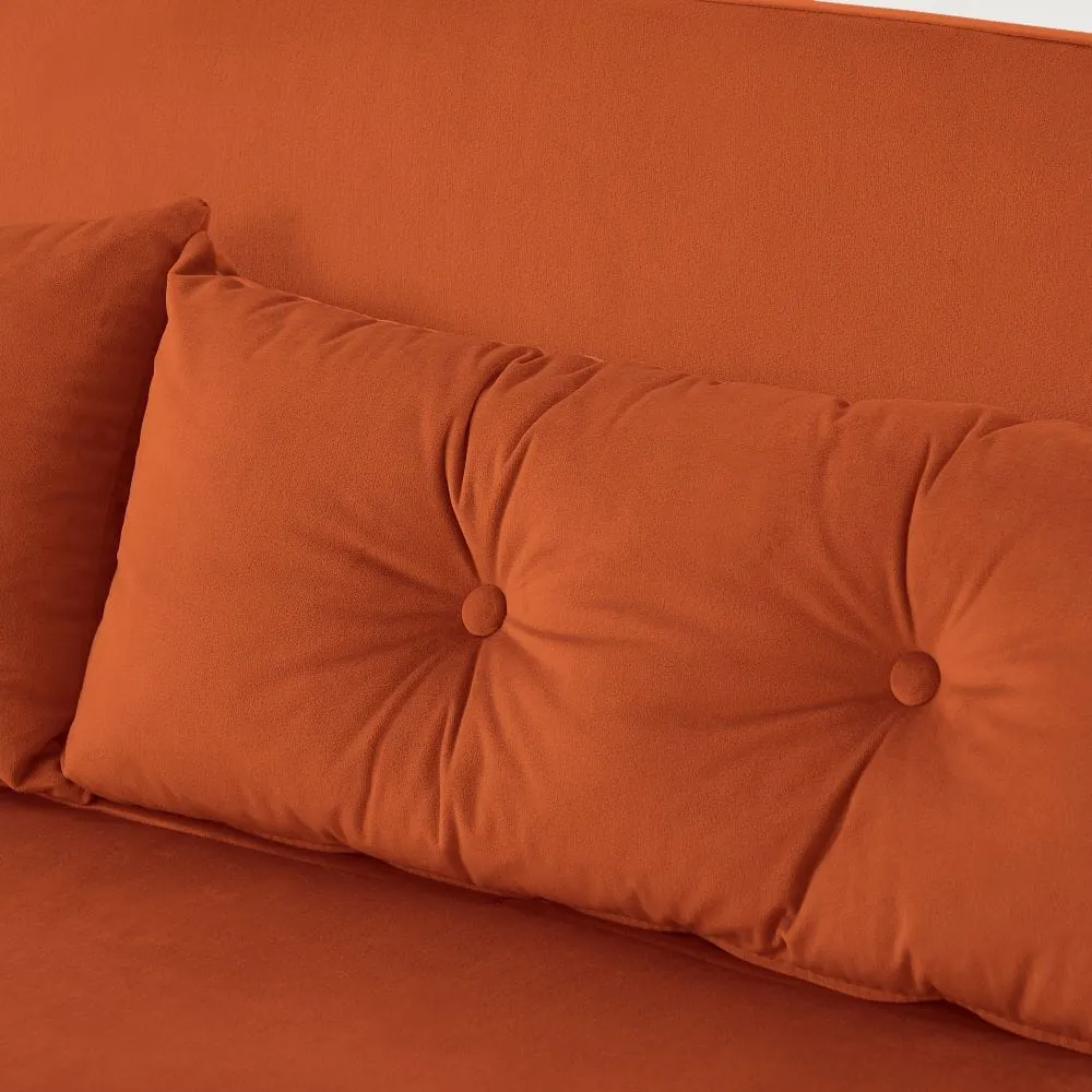 Jola Large Velvet Foldable 2 Seater Sofa Bed with Pillows