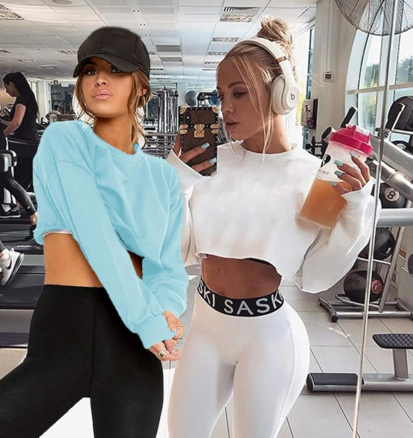 Kyerivs Casual Crop Sweatshirt for Women Crewneck Cropped Shirts Workout Long Sleeve Crop Tops