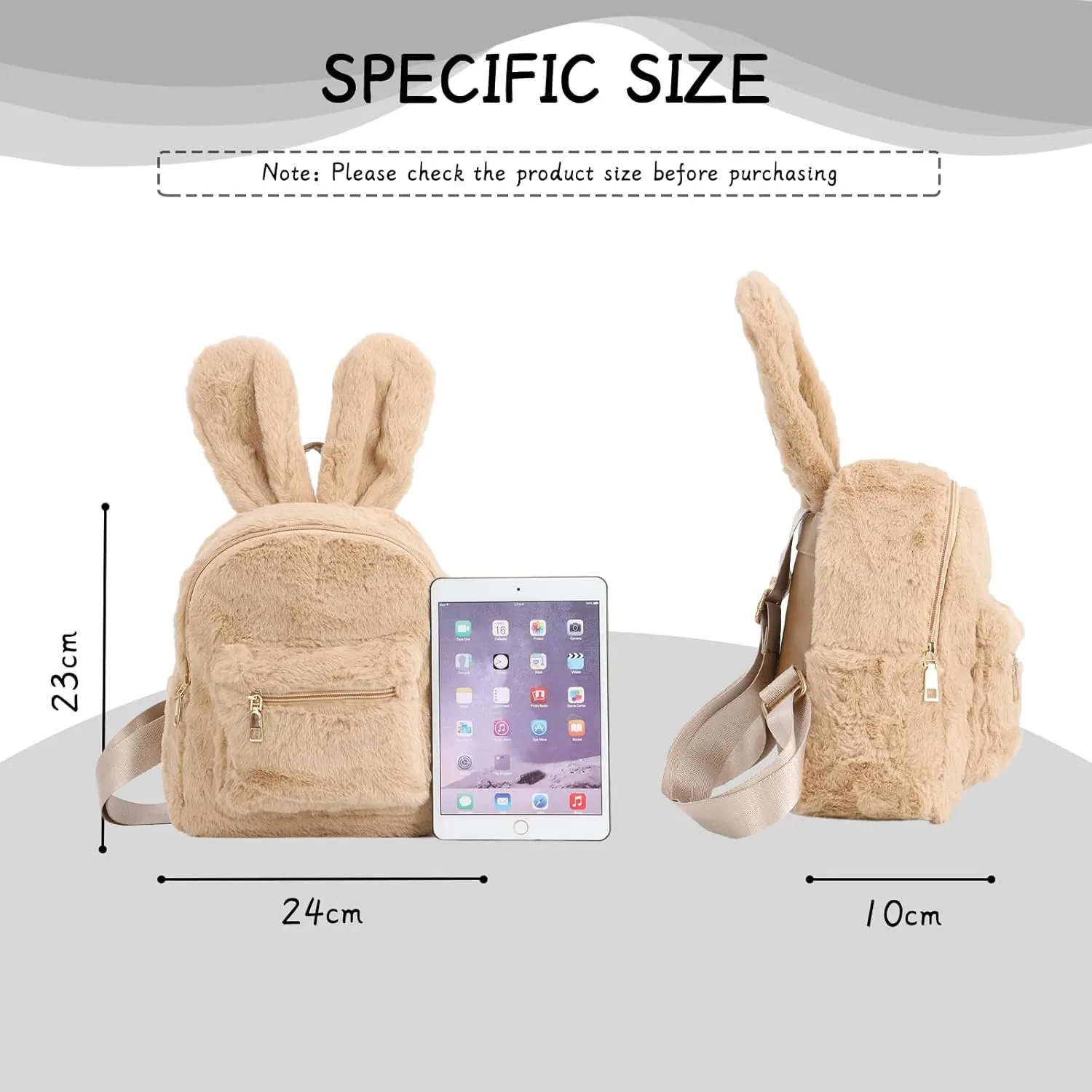 Lanpet Cute Bunny Backpacks for Women Rabbit Ears Backpack Fluffy Shoulder Bag Satchel