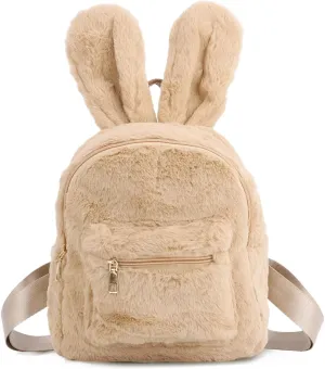 Lanpet Cute Bunny Backpacks for Women Rabbit Ears Backpack Fluffy Shoulder Bag Satchel