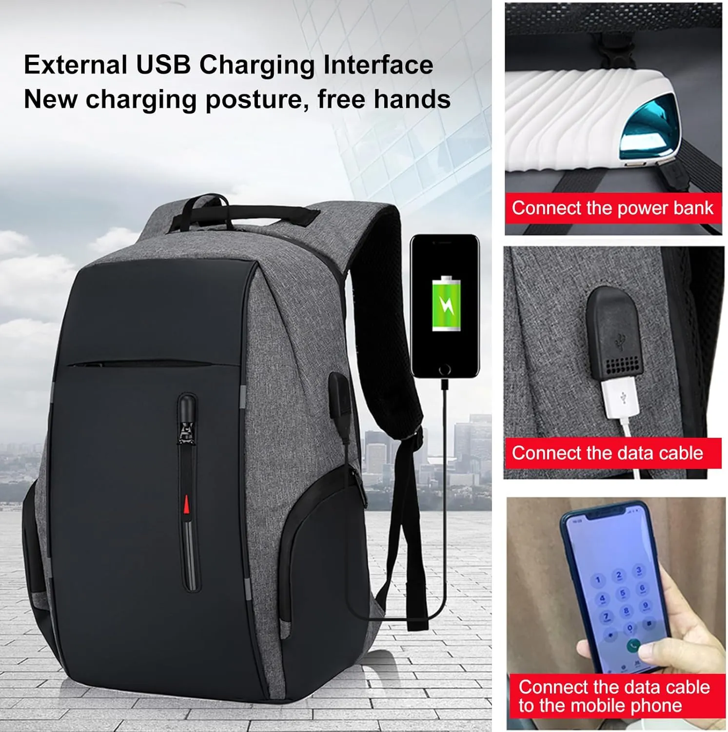 Laptop Backpack For 17 Inch Laptop Bag With USB Port Fashion Waterproof Backpacks
