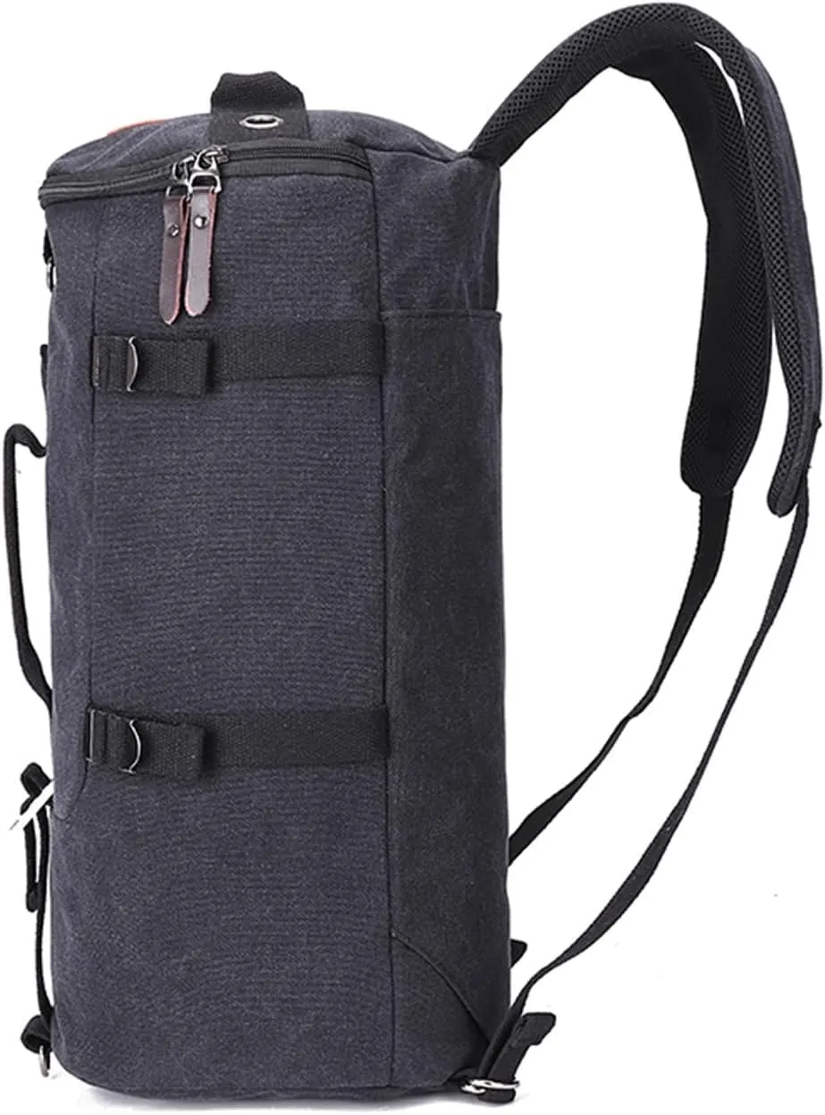 Large Capacity Backpack for Men Travel Bag Male Canvas Bucket Shoulder Bags for Men Outdoor Backpack(G)