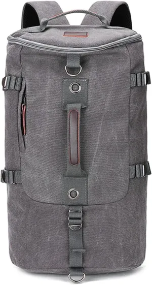 Large Capacity Backpack for Men Travel Bag Male Canvas Bucket Shoulder Bags for Men Outdoor Backpack(G)