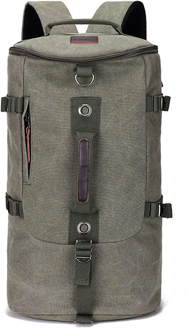 Large Capacity Backpack for Men Travel Bag Male Canvas Bucket Shoulder Bags for Men Outdoor Backpack(G)