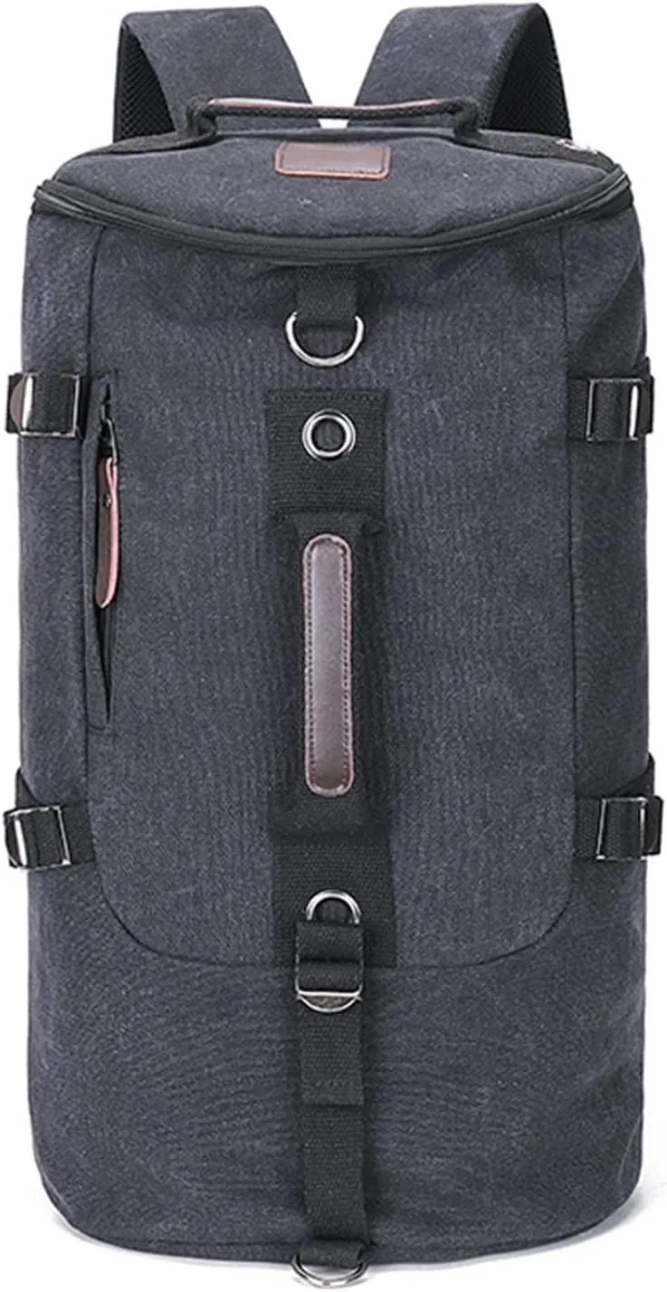 Large Capacity Backpack for Men Travel Bag Male Canvas Bucket Shoulder Bags for Men Outdoor Backpack(G)
