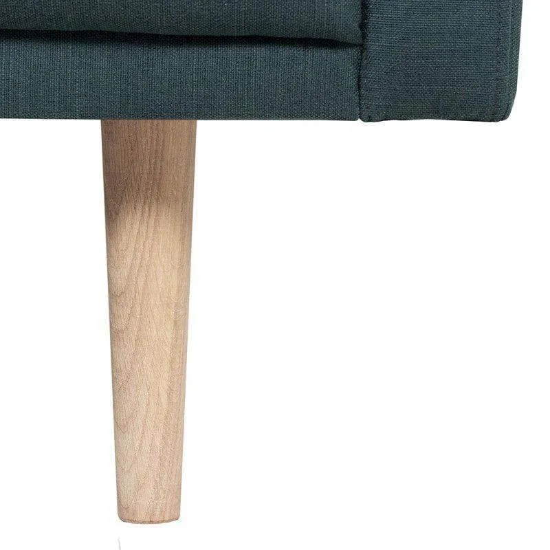 Larvik Chaiselongue Corner Sofa  - Dark Green, Oak Legs