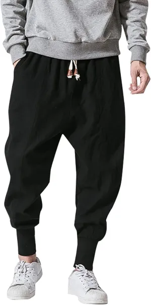 Mens Fashion Casual Pants Harlan Pants Wide Leg Trousers with Pockers Solid Color Long Pants Hiking Outdoor Joggers