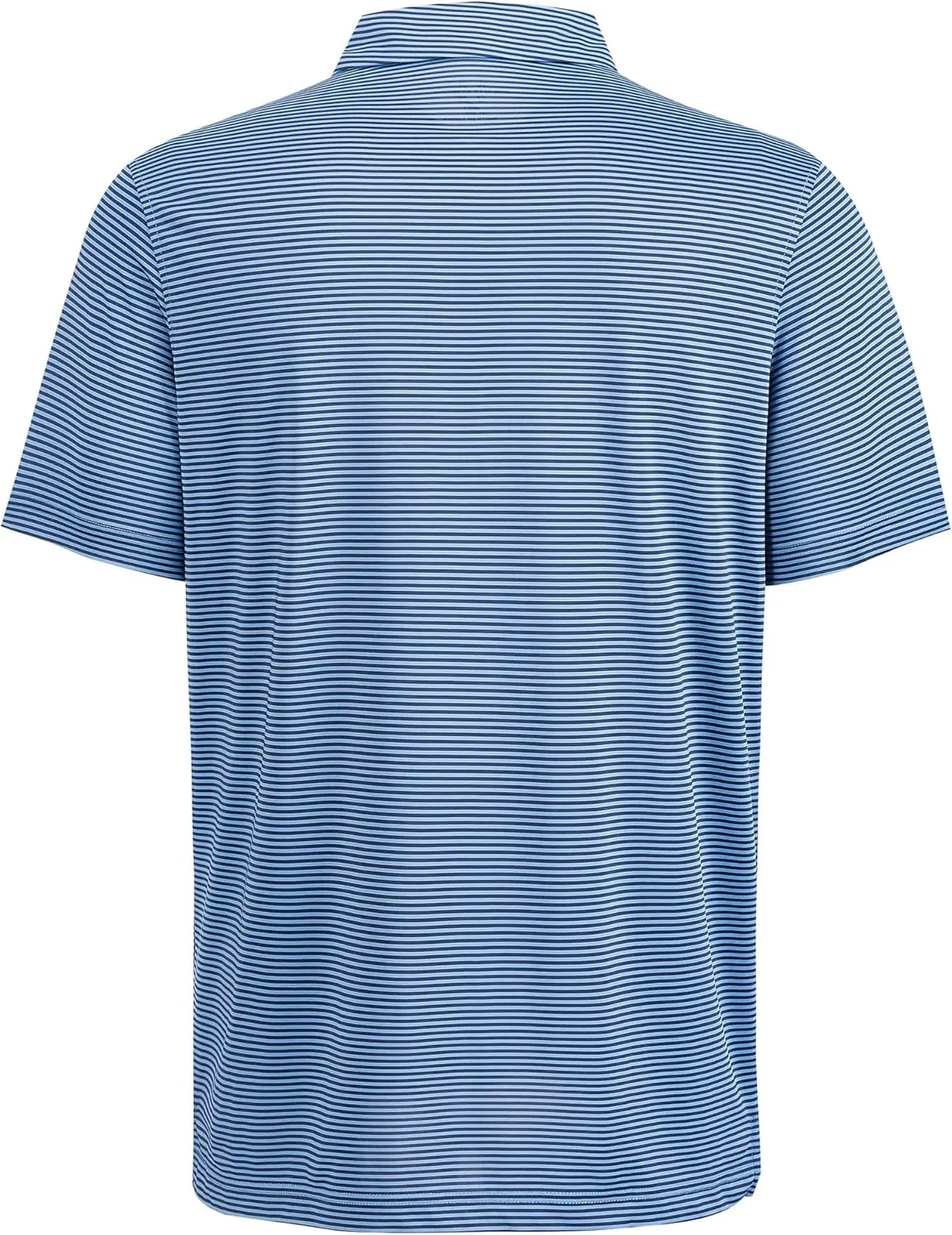Mens Golf Polo Shirt Moisture Wicking Dry Fit Performance Athletic Short Sleeve Striped Golf Shirts for Men