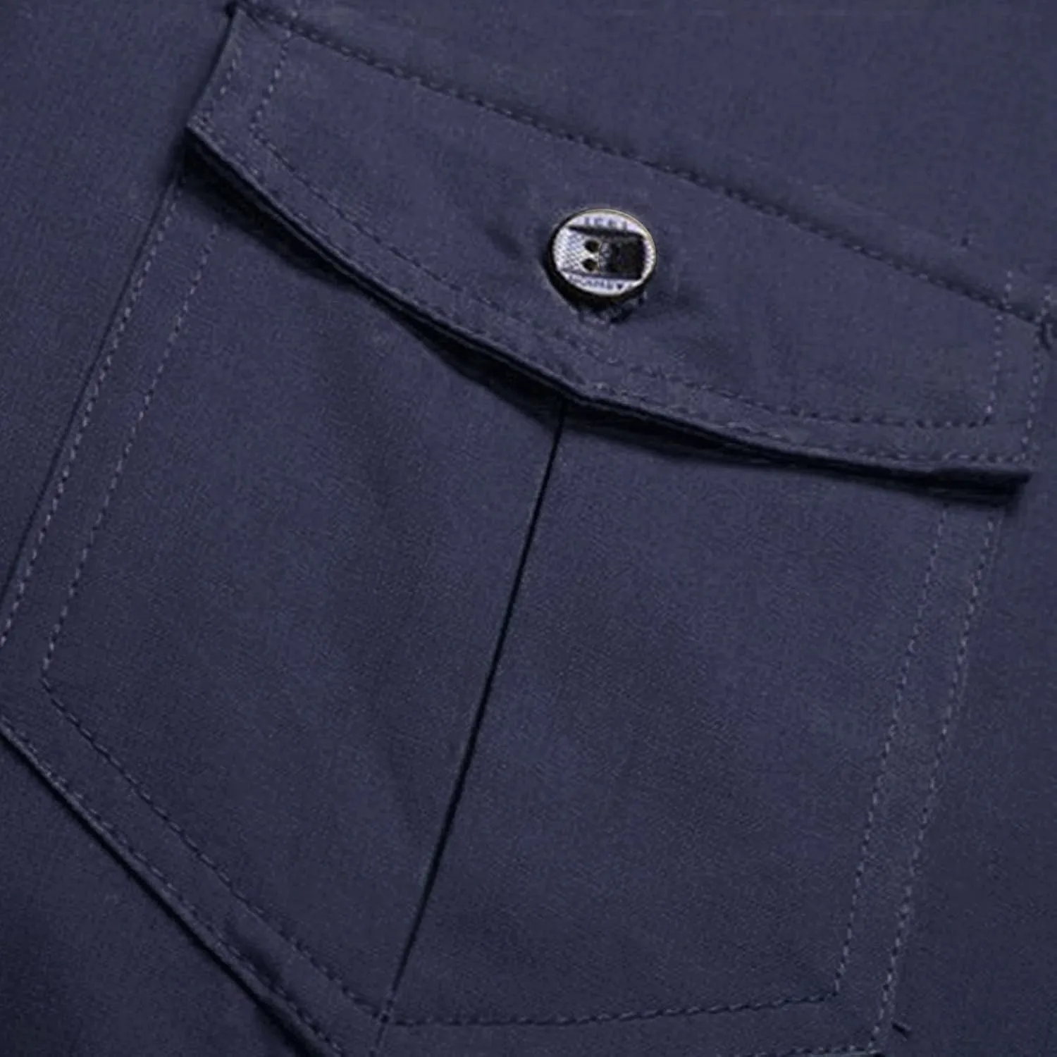 Men's Military Style Double Pocket Shirt Tactical Cargo Casual Slim Fit Shirt Work Shirt Hiking Fishing Shirts