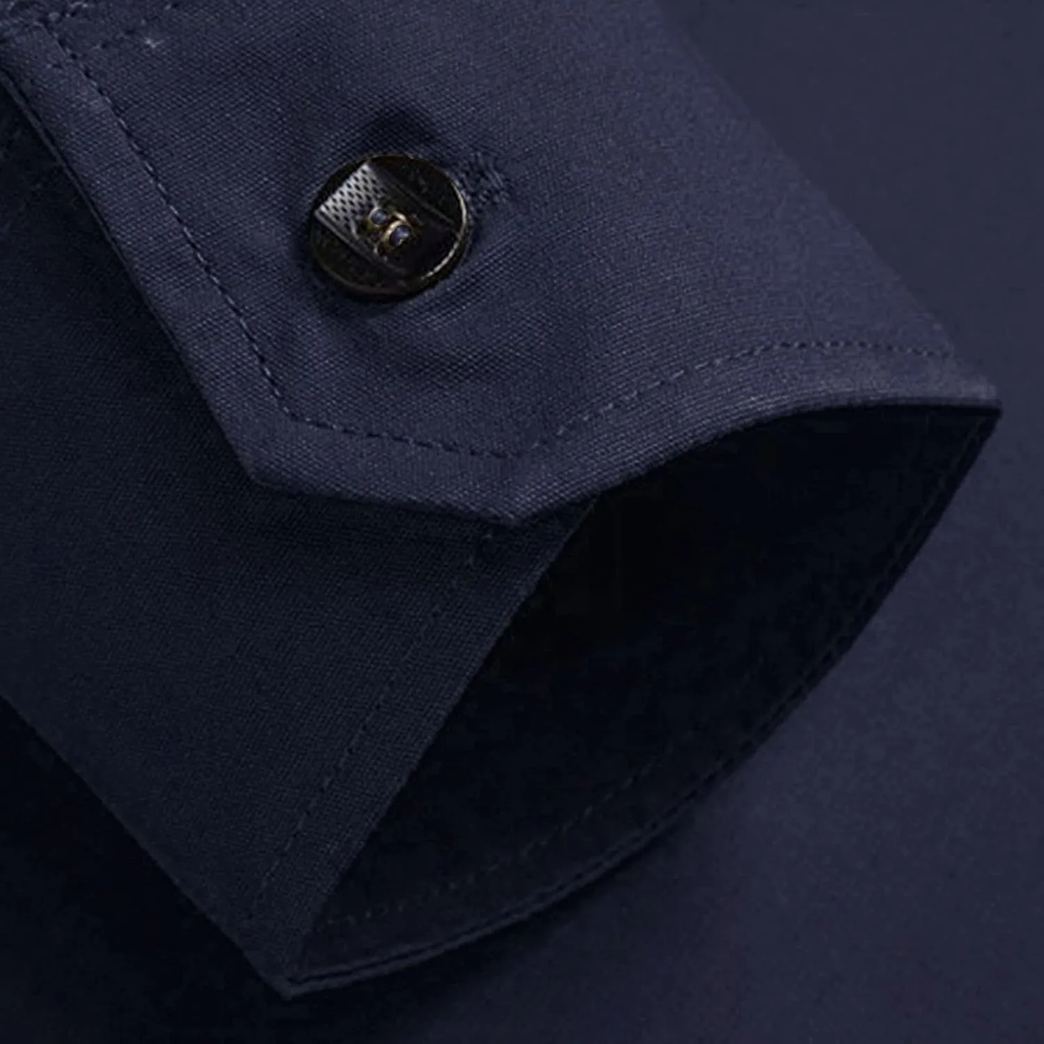 Men's Military Style Double Pocket Shirt Tactical Cargo Casual Slim Fit Shirt Work Shirt Hiking Fishing Shirts