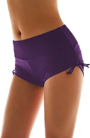 Micosuza Classical Women's Swim Boardshorts Beach Bikini Bottoms with Adjustable Ties 7 Color XS-XXL
