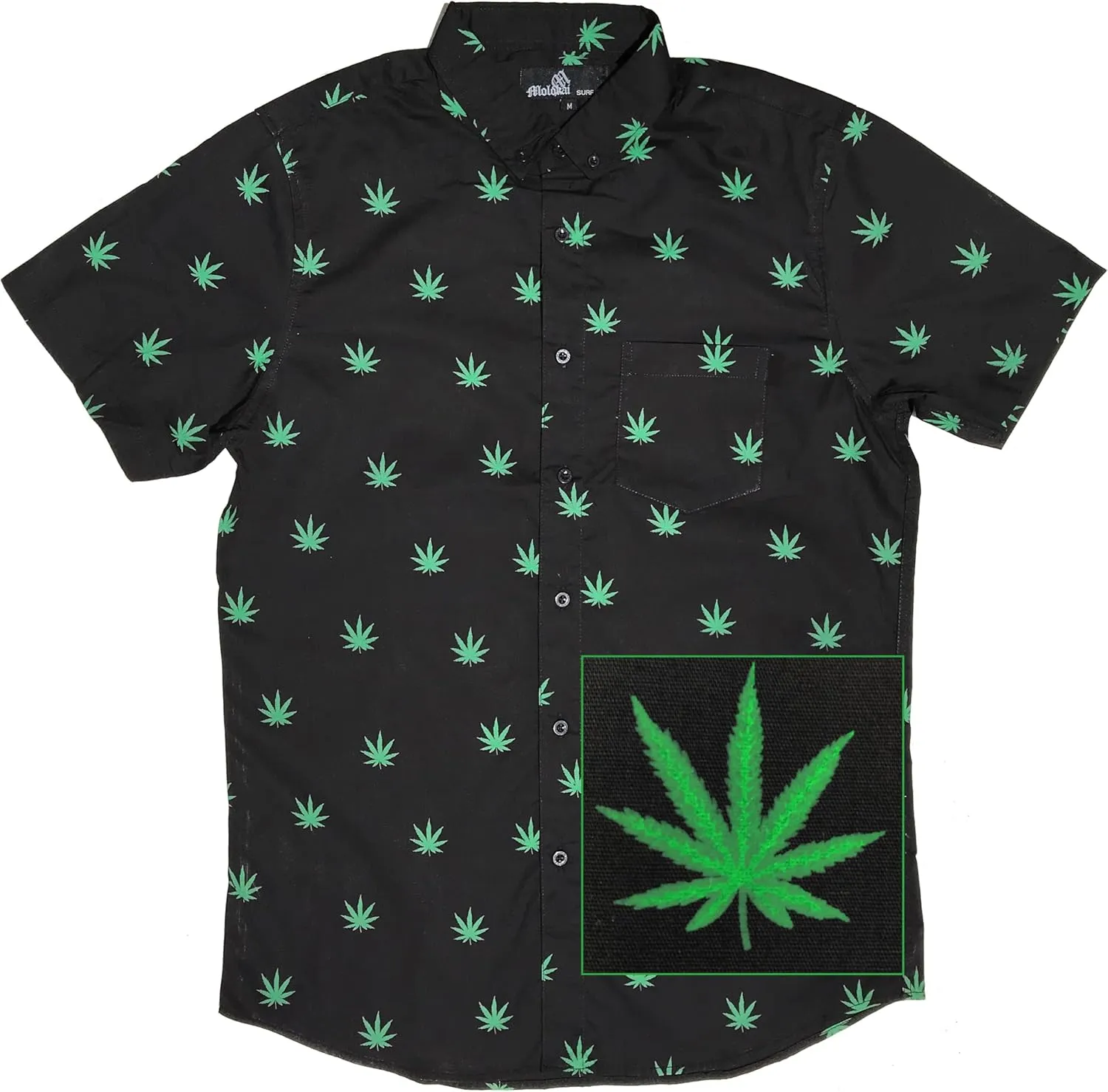 Molokai Surf Button Down Slim Fit Hawaiian Short Sleeve Shirts