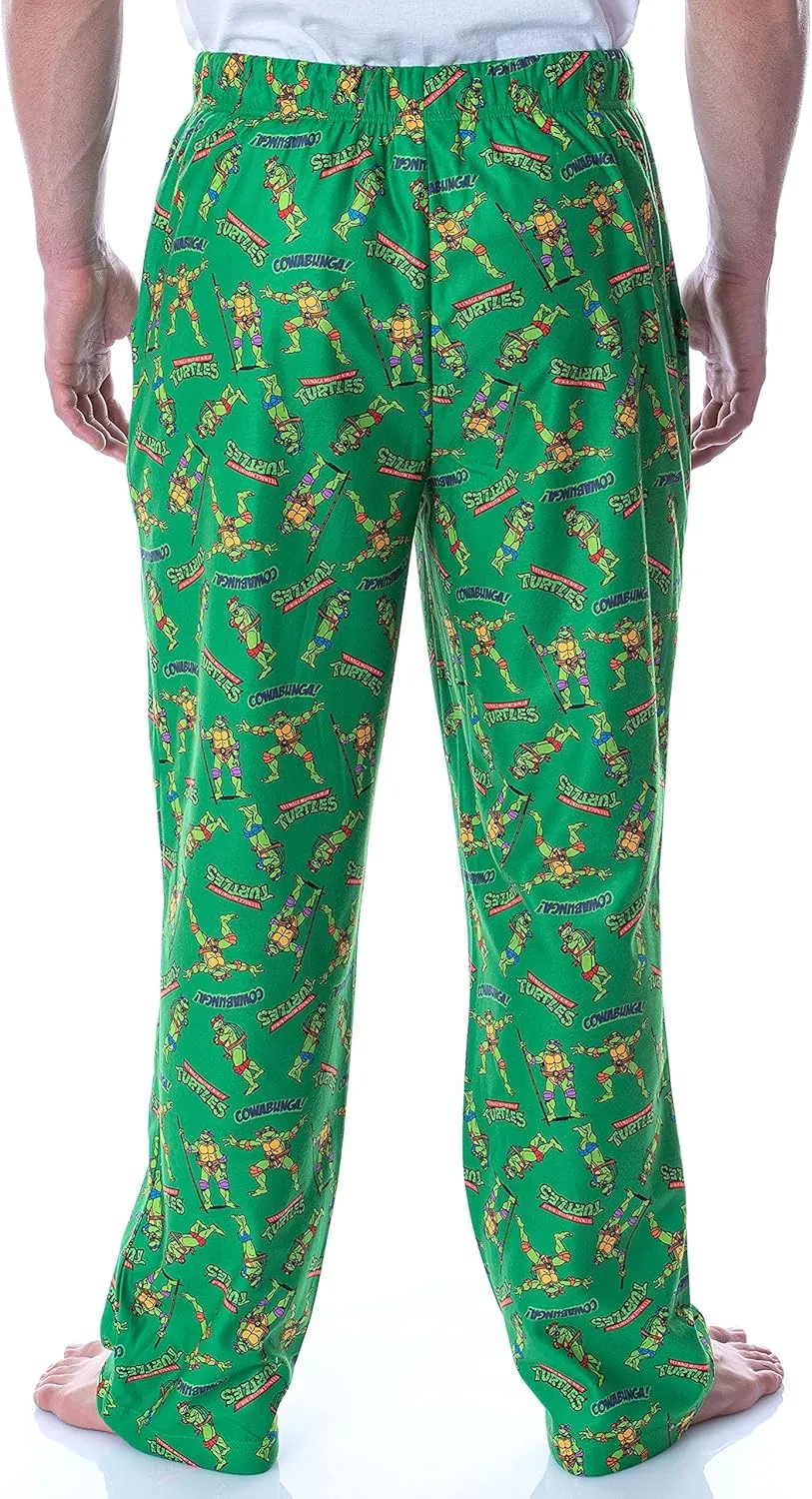 Nickelodeon Men's Teenage Mutant Ninja Turtles TMNT Allover Loungewear Sleep Bottoms Pajama Pants