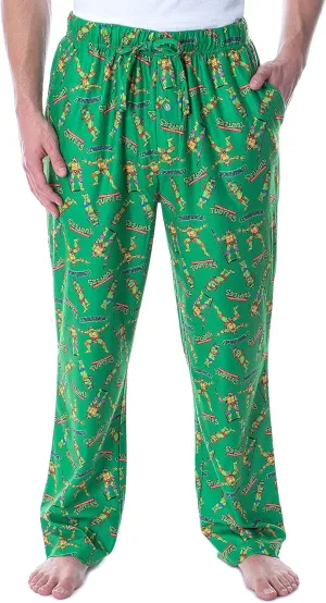 Nickelodeon Men's Teenage Mutant Ninja Turtles TMNT Allover Loungewear Sleep Bottoms Pajama Pants