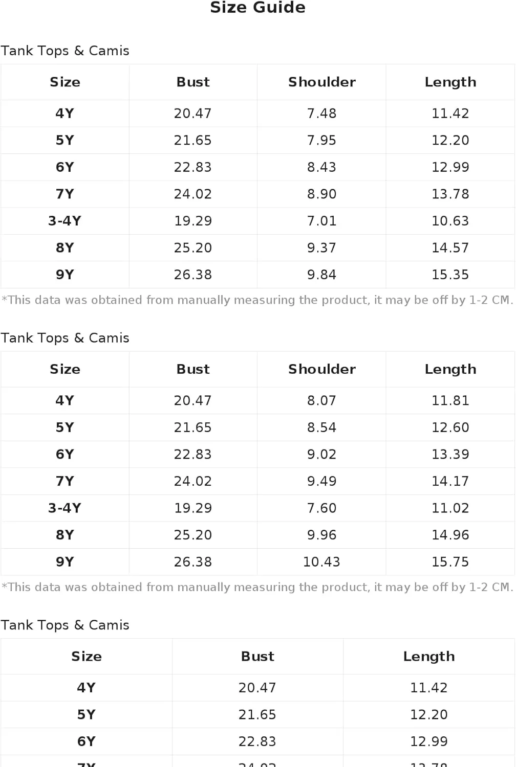 OYOANGLE Toddler Girl's 4 Pack Graphic Print Crop Tank Top Crew Neck Sleeveless Summer Cami Top