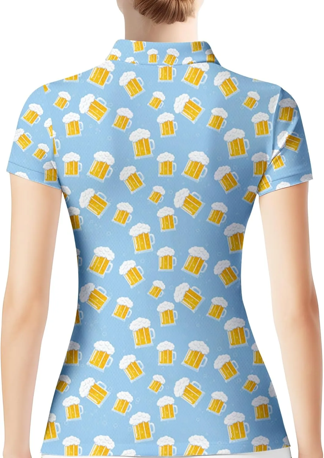 PAGYMO Funny Womens Golf Shirt Crazy Cute Print Moisture Wicking Short Sleeve Polo Shirts for Women