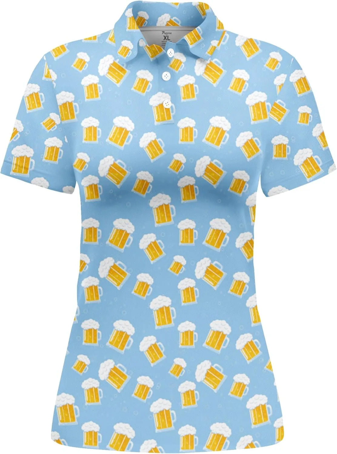 PAGYMO Funny Womens Golf Shirt Crazy Cute Print Moisture Wicking Short Sleeve Polo Shirts for Women
