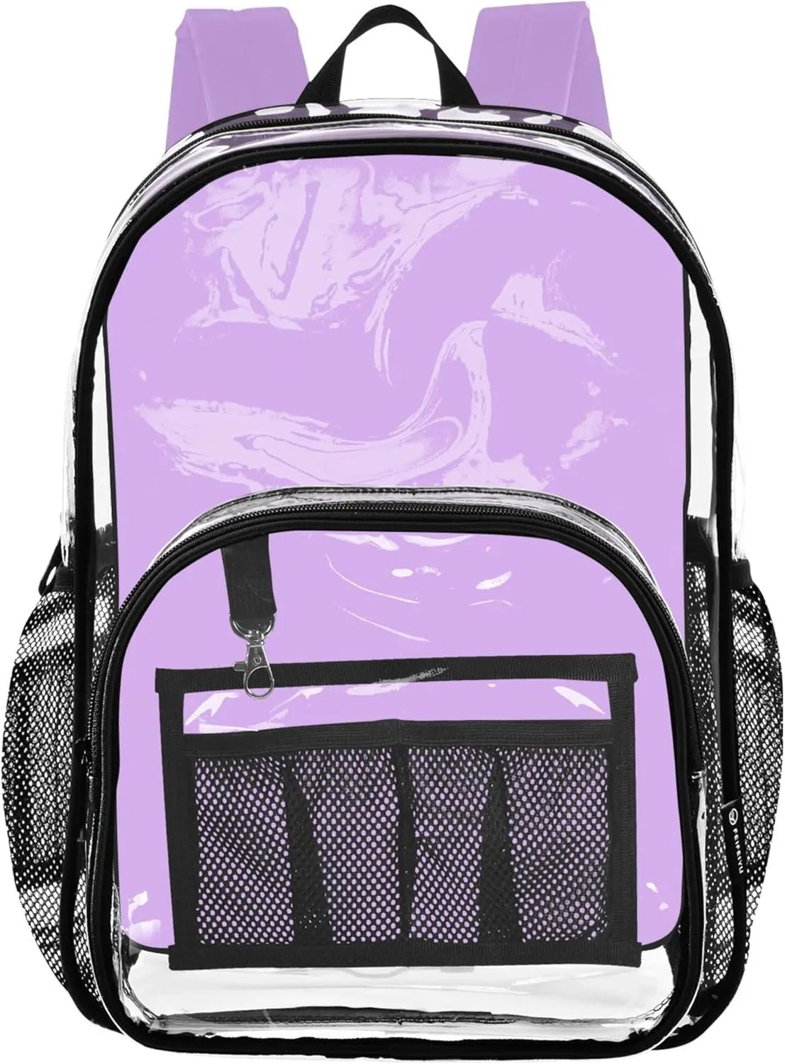 Plain Mauve Purple Solid Color Backpack for Boys, Clear Plastic Bag, School Bags for Girls, Backpack Clear