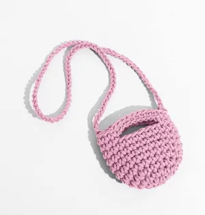 Plaited Small Phone Purse for Women Crochet Saddle Crossbody Bag Colorful Mini Tote Handbag Knitting (Color : A, Size : 17 * 13cm)