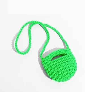 Plaited Small Phone Purse for Women Crochet Saddle Crossbody Bag Colorful Mini Tote Handbag Knitting (Color : J, Size : 17 * 13cm)