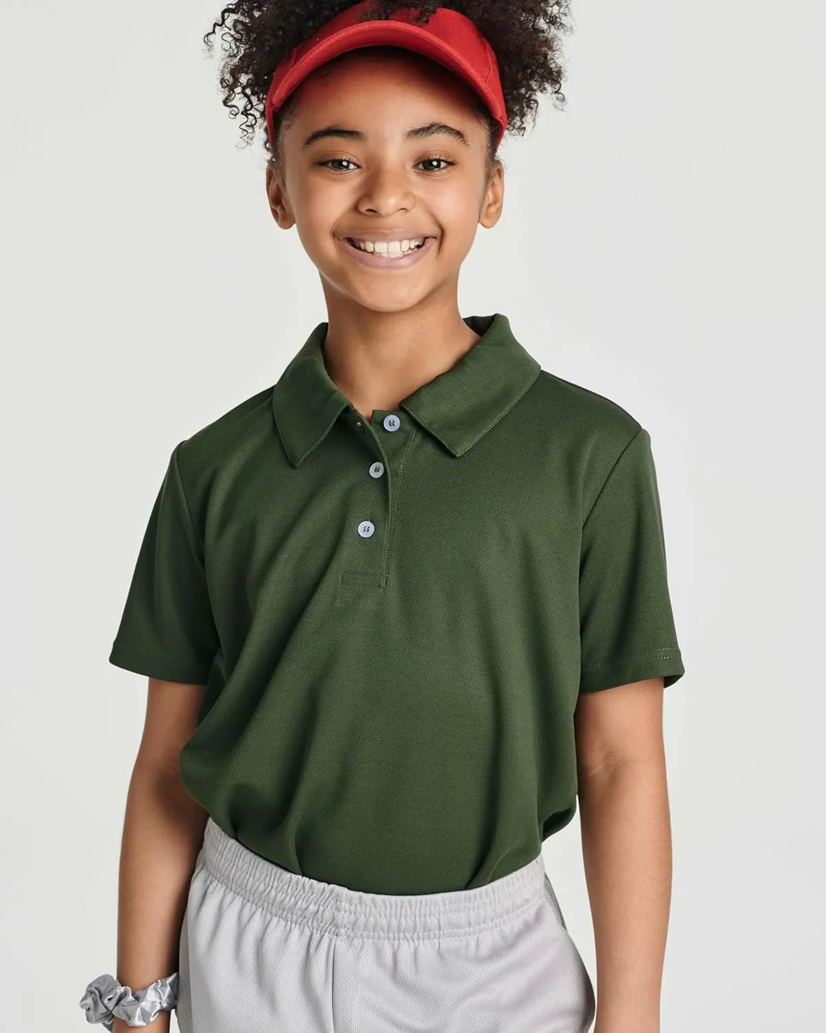Real Essentials 3 Pack: Girls' Short Sleeve Performance Polo School Uniform(Ages 4-18)
