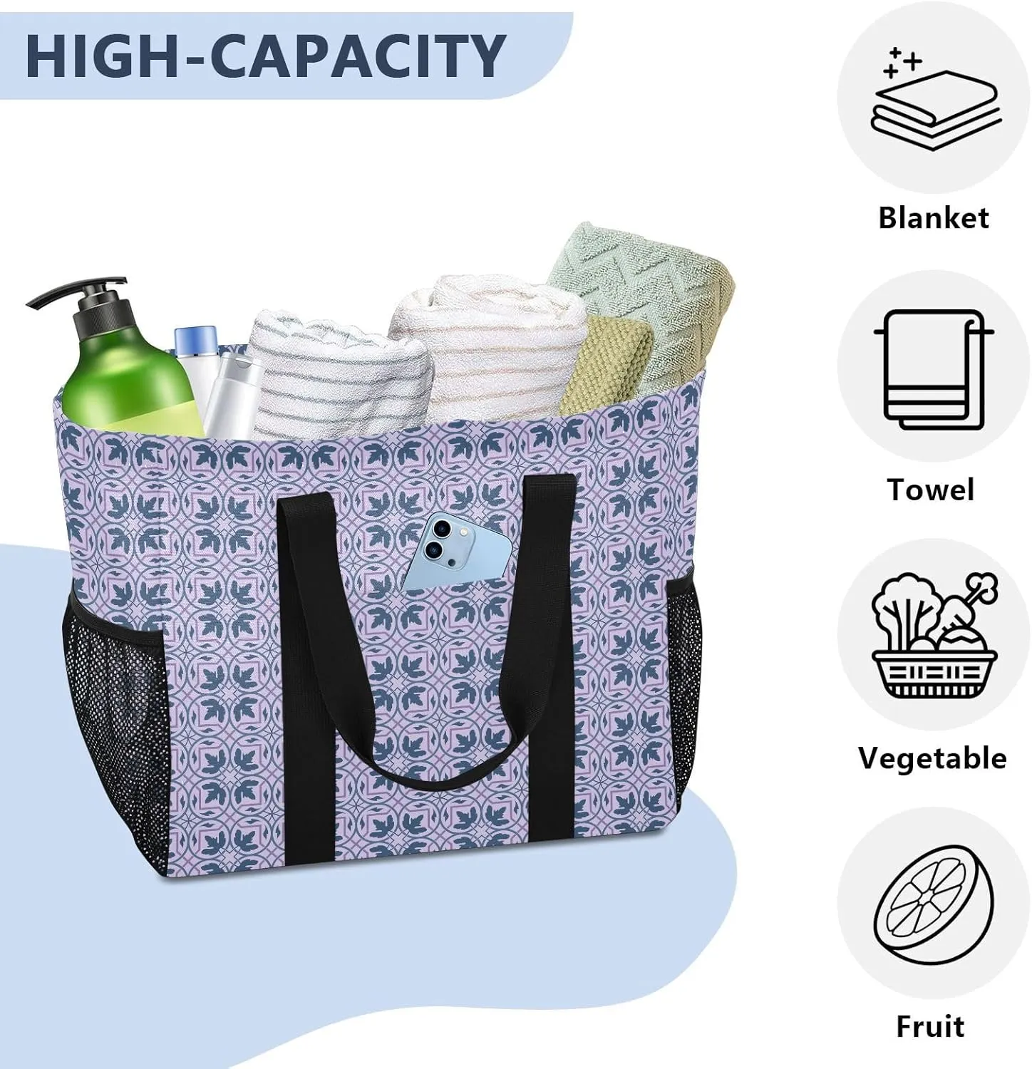 Reusable Beach Bags with Waterproof Coating for Pool Days