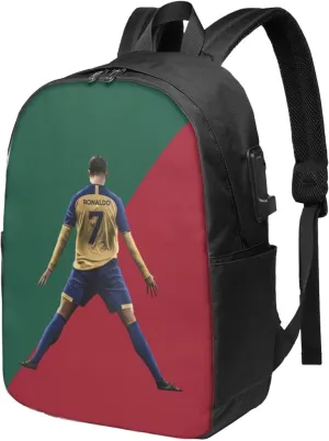 Ronaldo #7 Adult Backpacks Bag Laptop Bag Bookbag Usb Backpack 17 Inch For Daily
