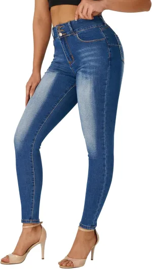 roswear Womens High Waisted Stretchy Skinny Curvy Jeans Tummy Control Jeggings