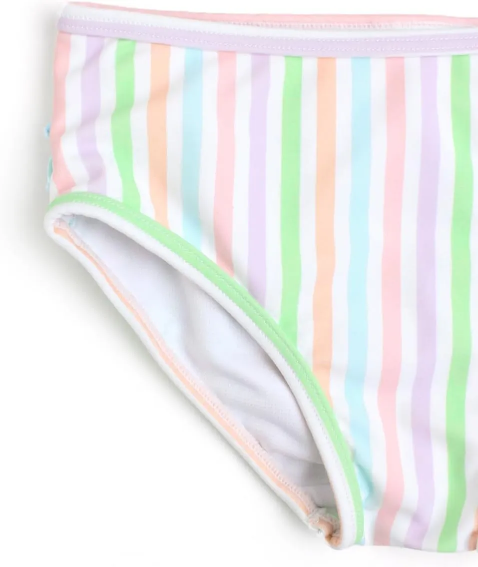 RuffleButts Girls UPF50  Sun Protection Flounce Bikini Two Piece Swimsuit