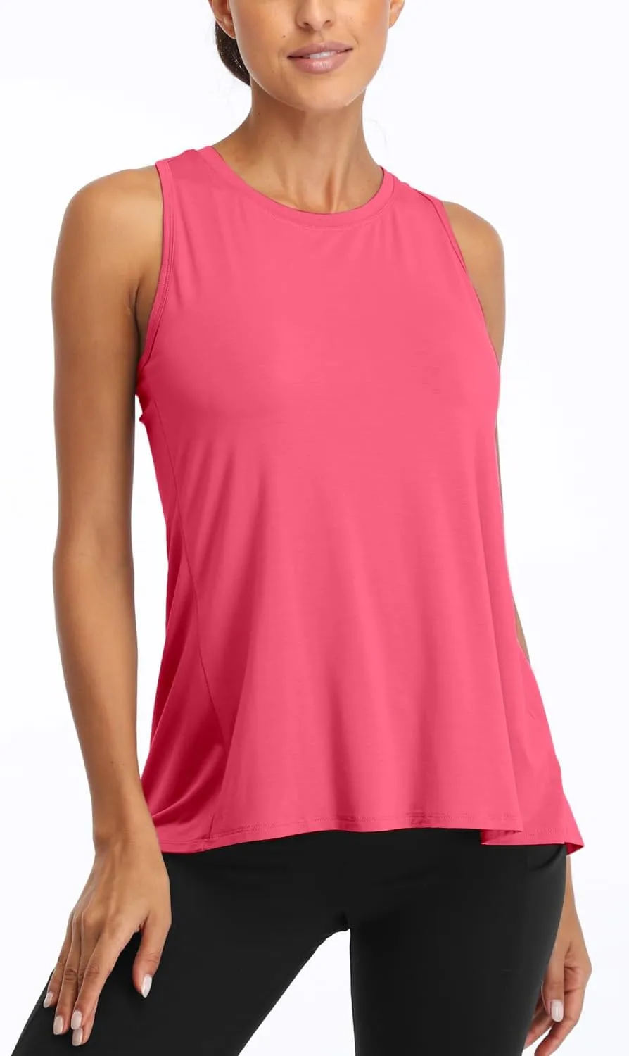 Sanutch Open Back Workout Top Backless Yoga Shirts Tie Back Workout Tank for Women