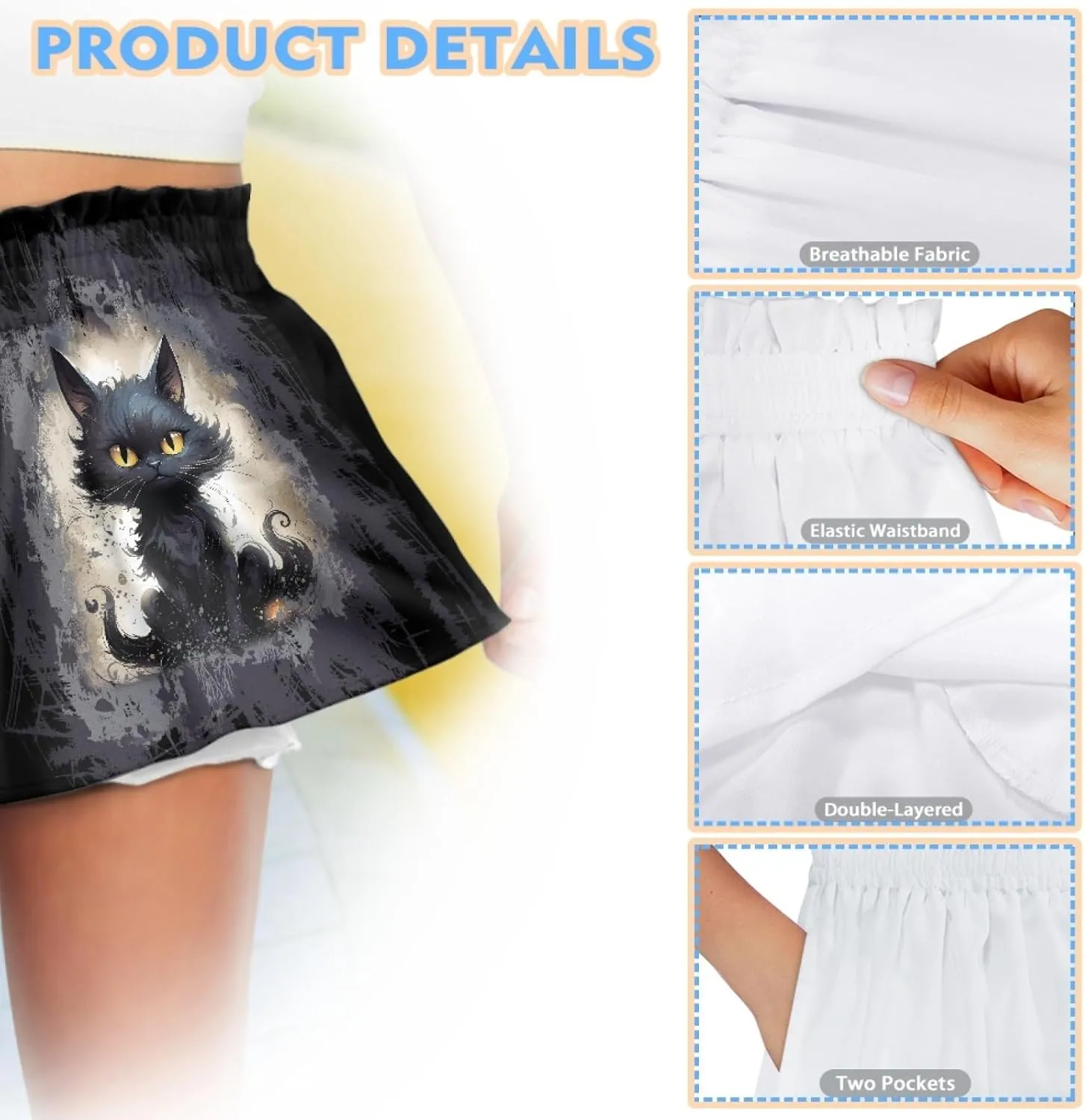 Shorts for Girls 1-16 Years Old Kids Clothes High Waist Athletic with Pockets