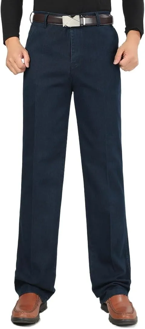 Slim Fit Jeans for Men High Waisted Straight Chino Pant Summer Work Pants with Pockets