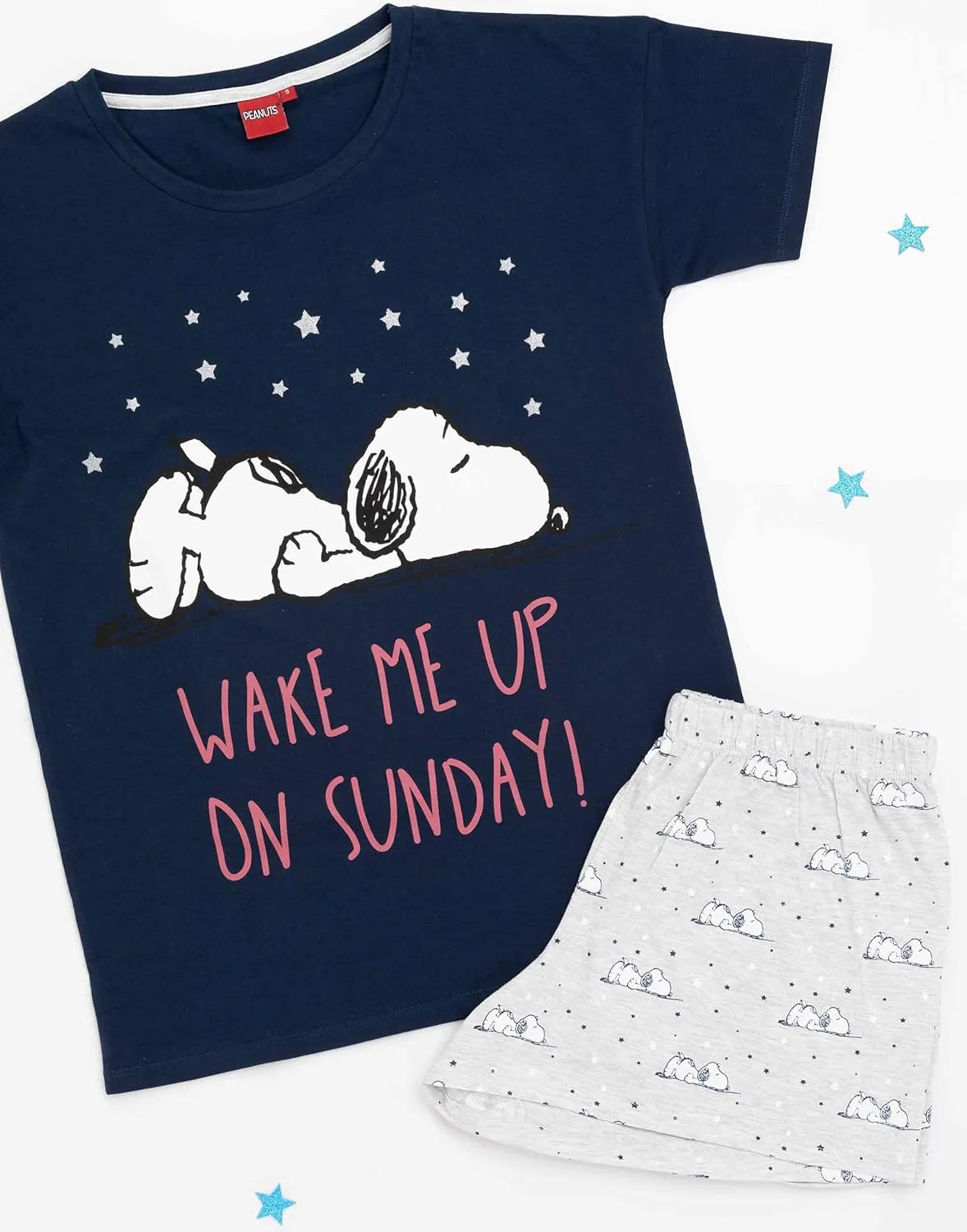 Snoopy Pajamas Ladies Womens Top Long Or Short Bottoms Options Navy Pjs
